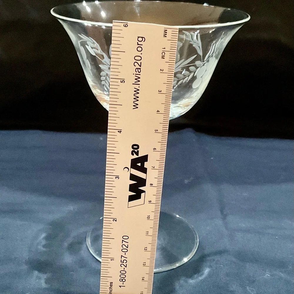 Colony Glass Vintage Etched “Danube” Champagne glass 6 inch